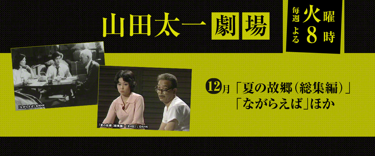 【山田太一劇場】12月「夏の故郷（総集編）」「ながらえば」ほか